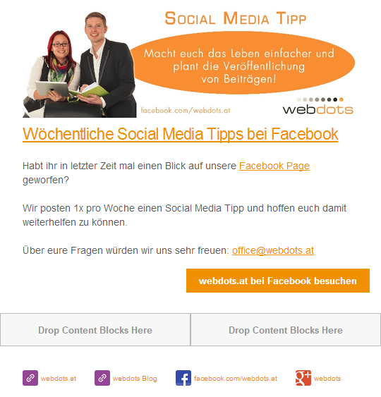 fertiger Newsletter von webdots bei MailChimp